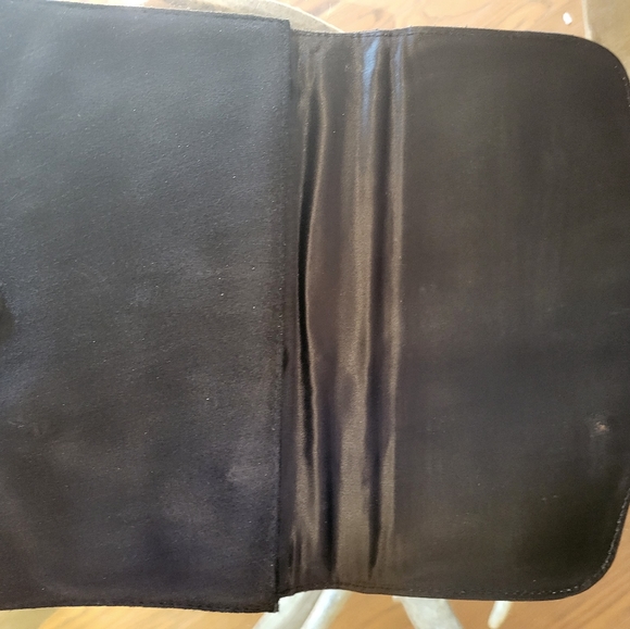 1950s Lord And Taylor black suede clutch bag - Picture 6 of 11